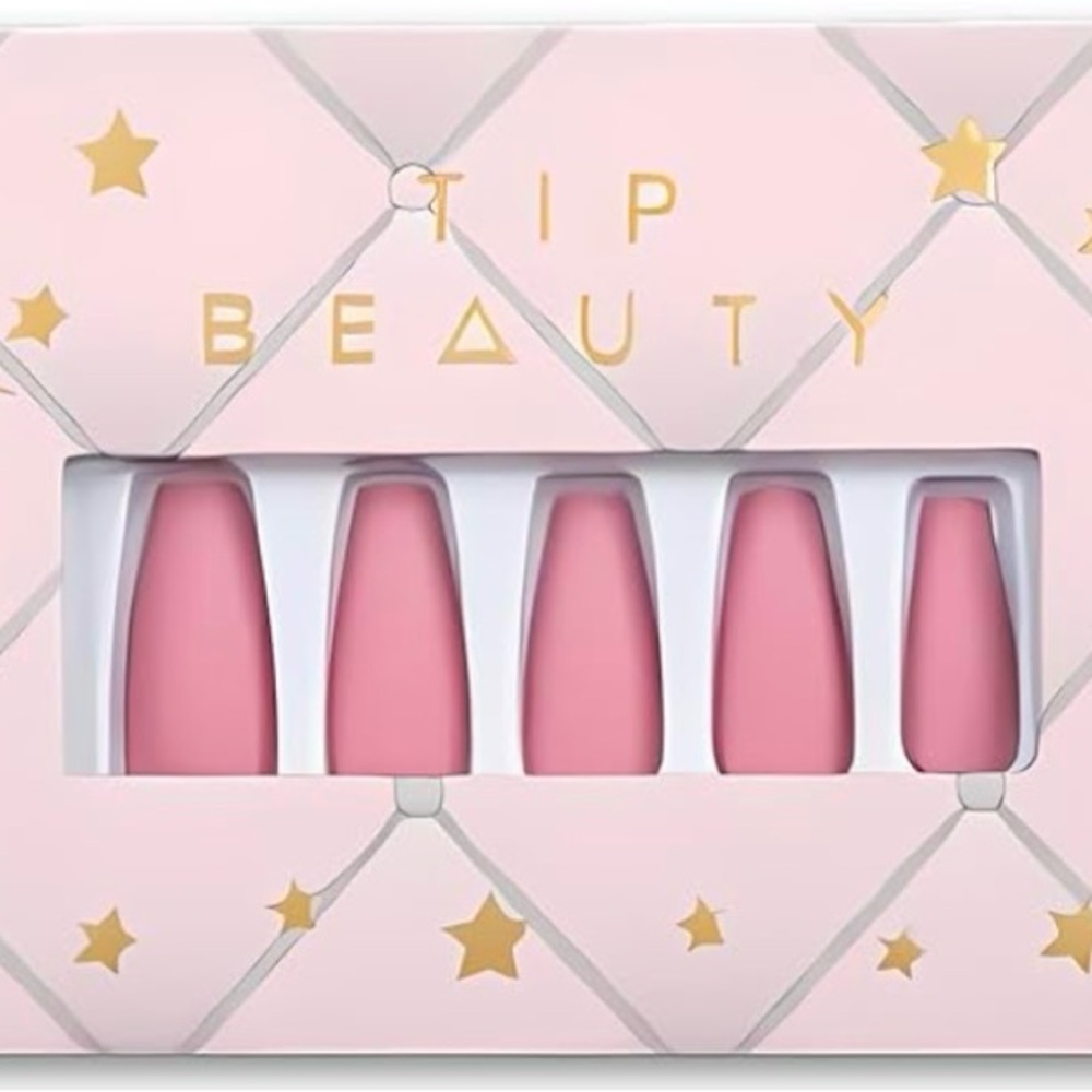 Tip Beauty Press-On Pink Coffin Nails